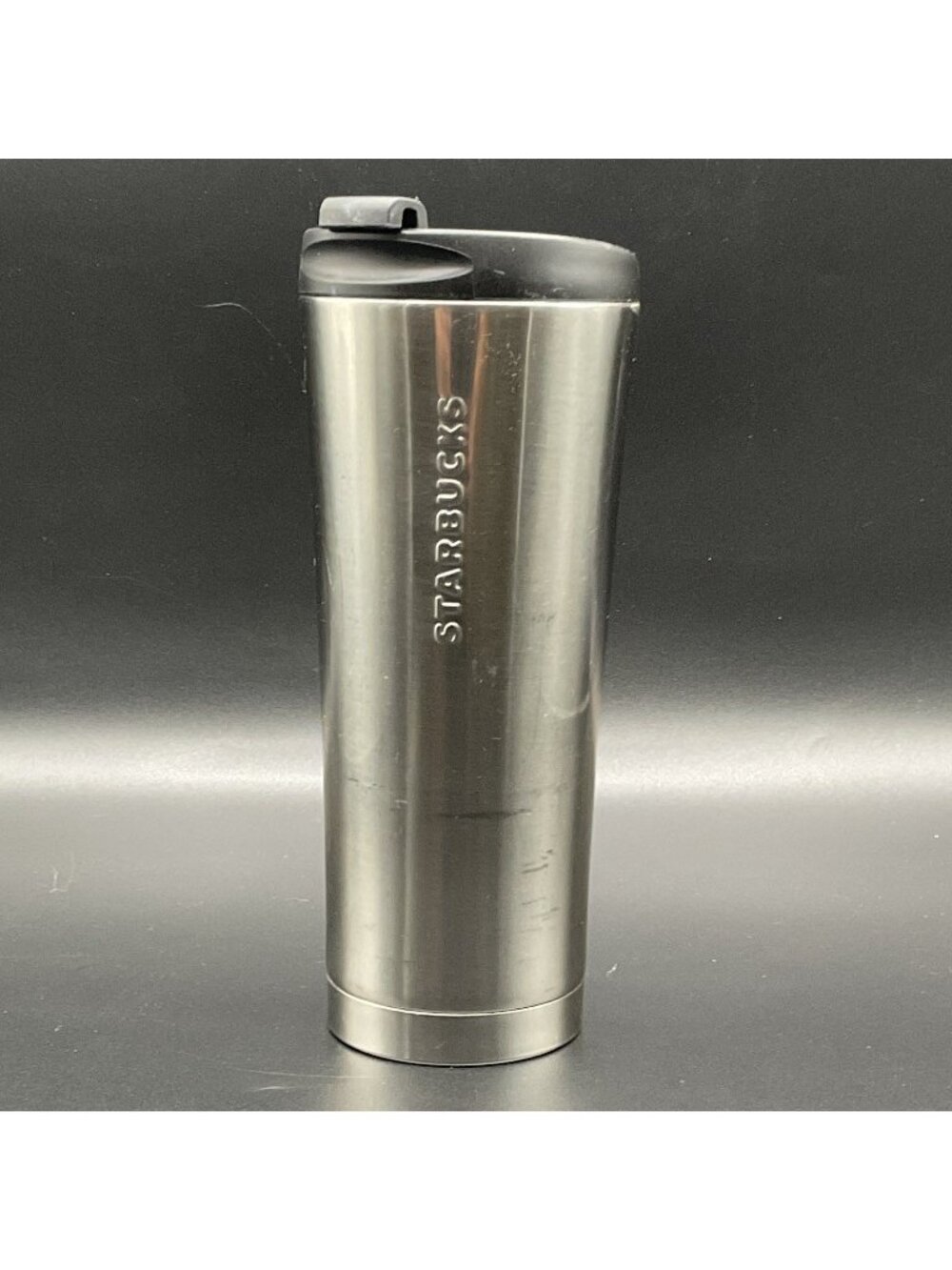 Starbucks 2015 Stainless Steel Travel Tumbler 16 oz 473mL Black Lid Coffee Mug